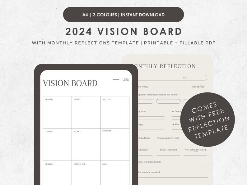Vision Board Vision Board Template 2024 Vision Board Kit Vision Board ...
