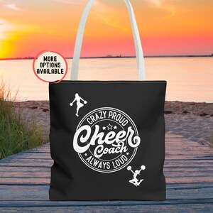 Funny Cheer Coach Gifts, Cheer Coach Tote Bags, Custom Cheerleading Gift, Sports Bags for Coaches, Tournament Game Day Cheer Totes for Women