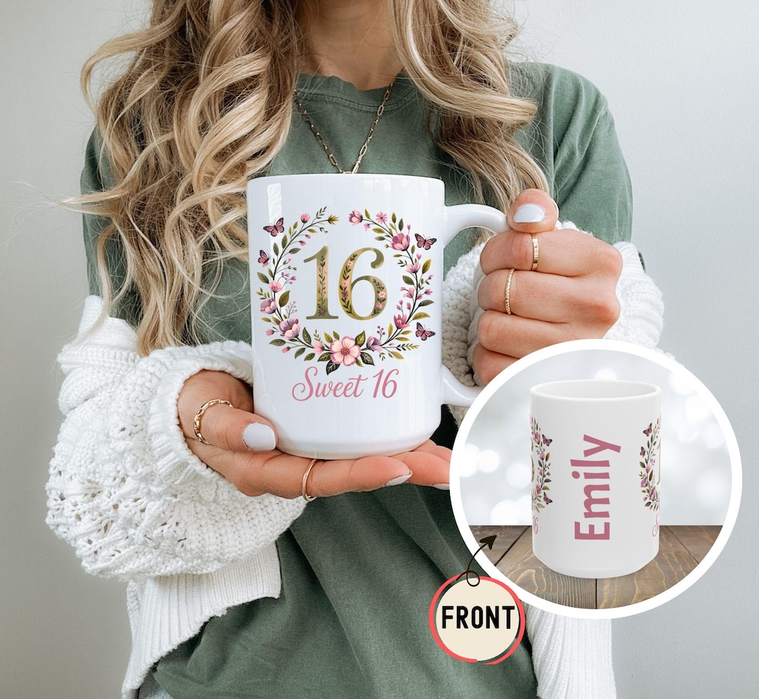 Personalized Floral Sweet 16 Gifts for Girls, 16th Birthday Gift Girl ...