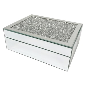 Mittlere Elegante Spiegelglas Schmuckschatulle