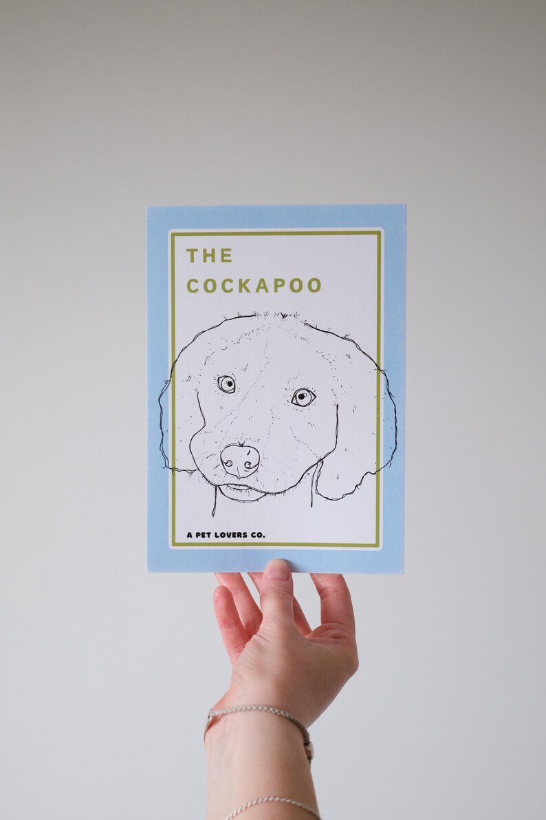 Silly Cockapoo A5 Art Print Instant Digital Download, Digital Pet ...