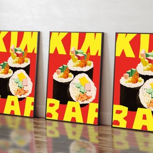Modernes koreanisches Kimbap Poster | koreanisches essen druck | Printable Wall Print Korea Essen | Bar Dekor | Küchenästhetischer Druck