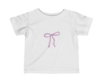 T-shirt rose en jersey avec nœud pour bébé