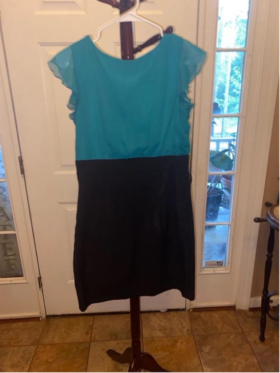 blue top black bottom dress Tori Mini Dress in Ocean Blue main image 1