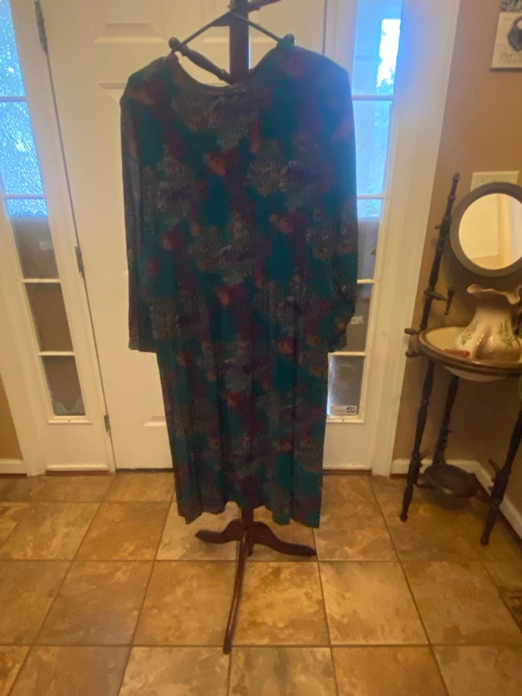 chinese dress ladies Plus Size Cottagecore Vintage 90's Blue Maxi Dress by Lady Dorby main image 0
