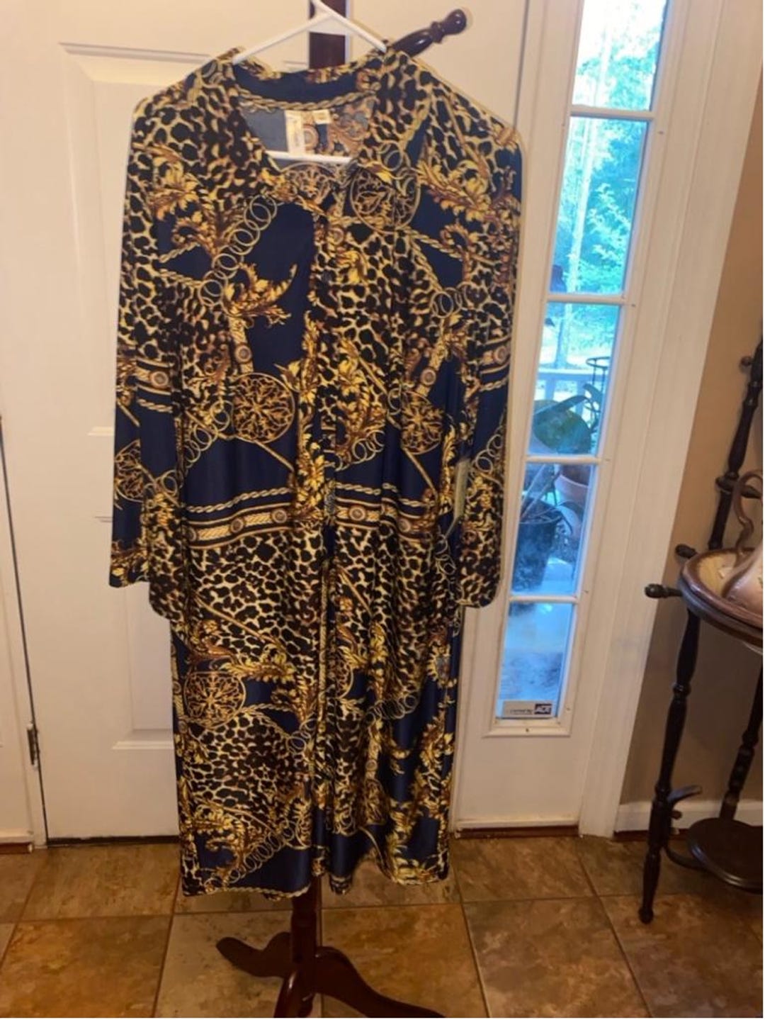 Robe Femme Bleue Tacera - Taille S, Manches Courtes, Col Rond - Parfaite Pour Toute Occasion