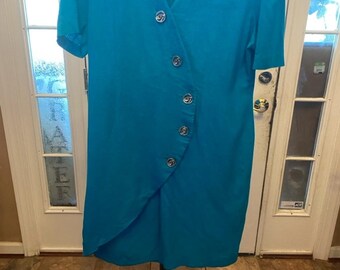 Women's vintage Positive Attitude Teal Dress Size 12