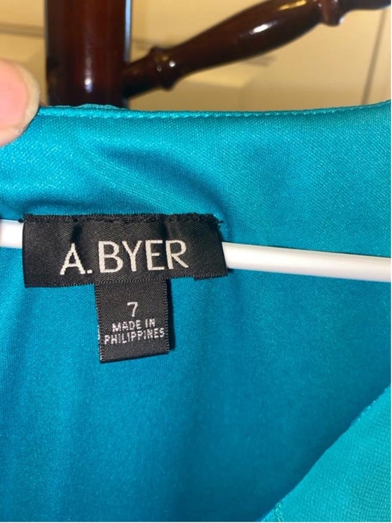 Women's vintage A. Byer Teal & Black Dress Size 7 Women's vintage A. Byer Teal & Black Dress Size 7