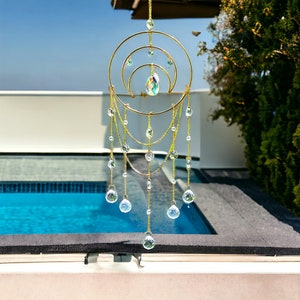 Moon Crystal suncatcher, sun catcher, Prism Suncatchers, Charming Gift, Window hangings,  Christmas Gift for Mom, Moon phase wall hangings