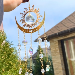 Moon Crystal Suncatchers for Windows Hangings Moon phase hanging Christmas gifts Boho Chic Home Decor Rainbow Suncatcher Sun catcher