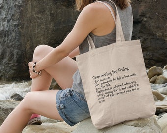 Stop waiting for... Life quote Tote Bag/Einkaufstasche aus 100% Baumwolle