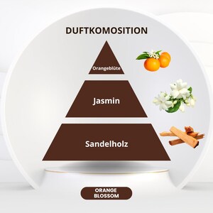 Duftkerze aus Sojawachs mit Orangenblütenduft | Glas mit Deckel | Blumig-frischer Duft | Handgegossen | Geschenkidee für Sie image 5
