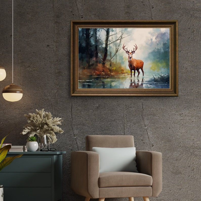 deer-artwork-deer-art-wildlife-artwork-deer-print-deer-watercolor
