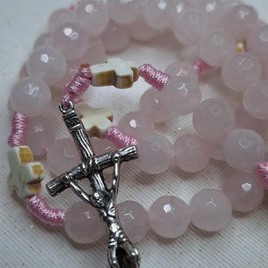 Faceted Rose Quartz Rosary