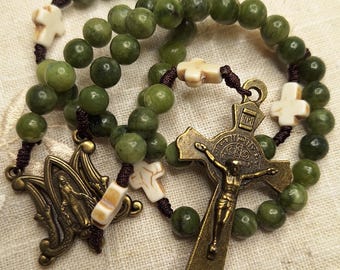 Green Jade Rosary Beads