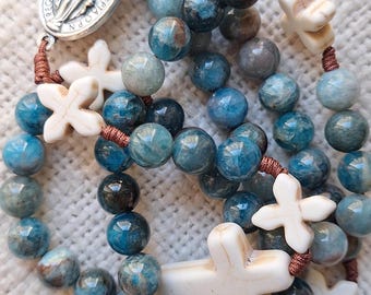 Christian Rosary Blue Apatite Rosary
