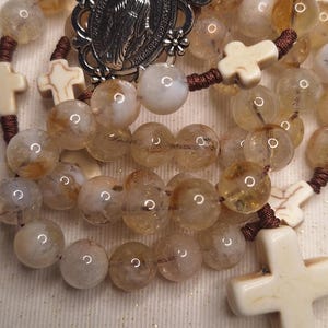 Golden Quartz Rosary Beads
