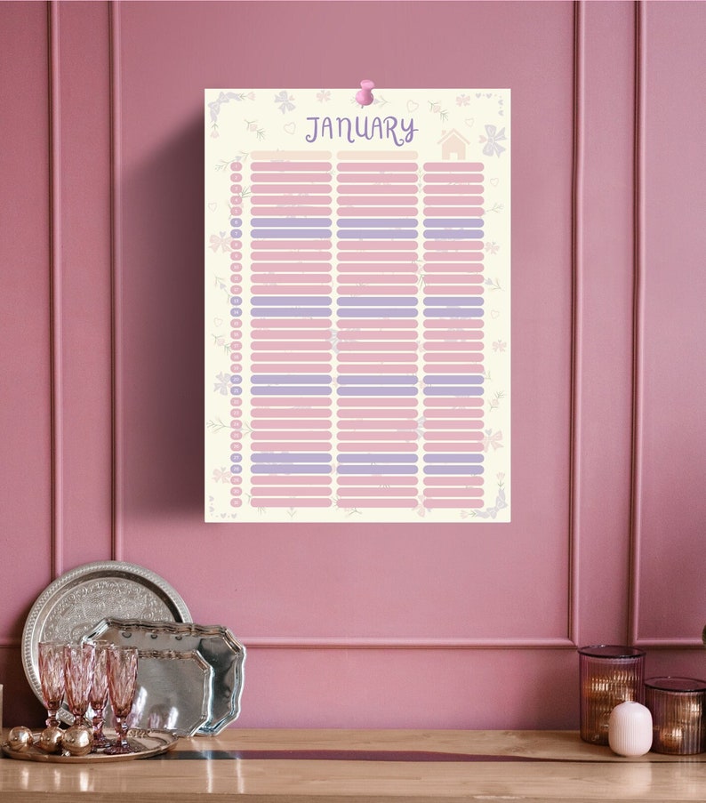 Coquette Couple / Family / Roommate Calendar / Planner for 2024 - Etsy
