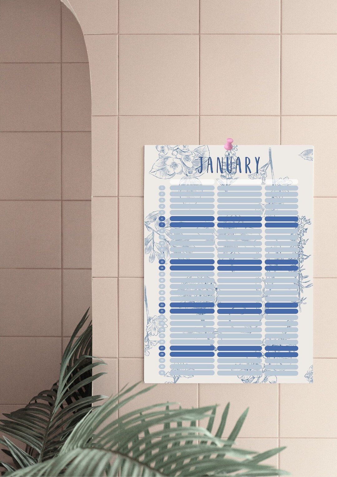 Vintage Blue Couple / Family / Roommate Calendar / Planner for 2024 - Etsy