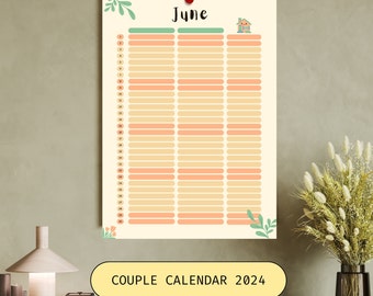 Colorful Couple or Family Calendar / Planner for 2024