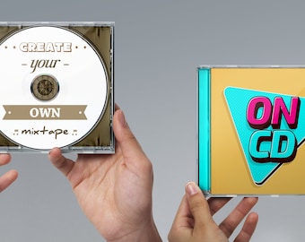 Mixtape personalizado en CD // 100% personalizable desde el CD hasta la obra de arte impresa // ¡Crea tu CD mixtape perfecto!