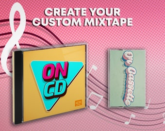 Custom Cassette and CD Audio Mixtapes // Use our template or supply your own artwork // Simple listing