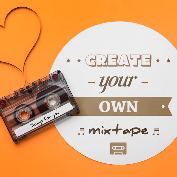 Mixtape personnalisée sur cassette // 100 % personnalisable de la cassette à l'illustration imprimée // Créez la mixtape parfaite !