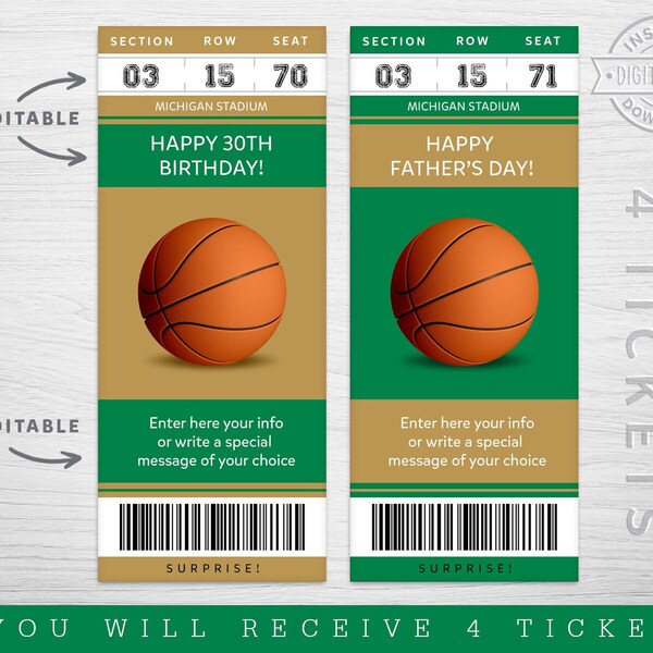 Printable Boston Celtics Ticket Etsy