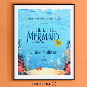 Little Mermaid Musical Poster, Broadway Musical Tribute Art, Custom Musical Theatre Poster, Playbill poster, High School Musical Poster
