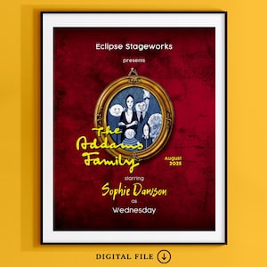 The Addams Family Musical Poster, Broadway Musical Tribute Art, Custom Musical Theatre Poster, Playbill poster, High School Musical Poster