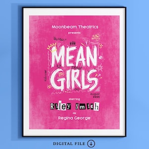 Mean Girls Musical Poster, Broadway Musical Tribute Art, Custom  Theatre Poster, Playbill poster, High School Musical Poster, Actor Gift art