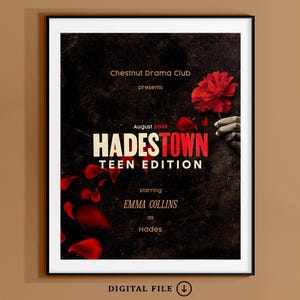 Hadestown Musical Poster, Broadway Musical Tribute Art, Collage Musical Theatre Poster, Playbill poster, High School Musical Poster