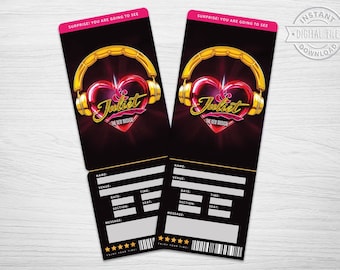 Juliet Broadway Surprise Ticket︱Musical Theater ︱Veranstaltungsgeschenk enthüllen