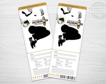 Printable The book of mormon Broadway Surprise Ticket︱Musical Theatre ticket︱Event Gift reveal