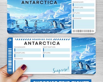 Digitale Antarktis Reise Überraschung Geschenkkarte︱ Antarktis Bordkarte︱ druckbare Geschenkgutschein︱ Überraschungsurlaub enthüllen