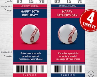 Printable Atlanta Game Surprise Gift Ticket | Baseball Reveal Ticket