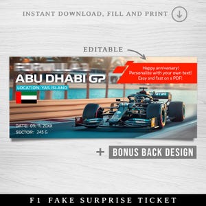 Druckbares Formel-Ticket, Apr 2018-Faux-Eintrittskarte, bearbeitbares Bussi-Angebot, Uts-Eintrittskarte für das U.S