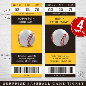 Digitales San Diego Colors Surprise Ticket Geschenk, San Diego Baseball Game Ticket, Baseball Game Surprise Gift Ticket, bearbeitbares Spielticket