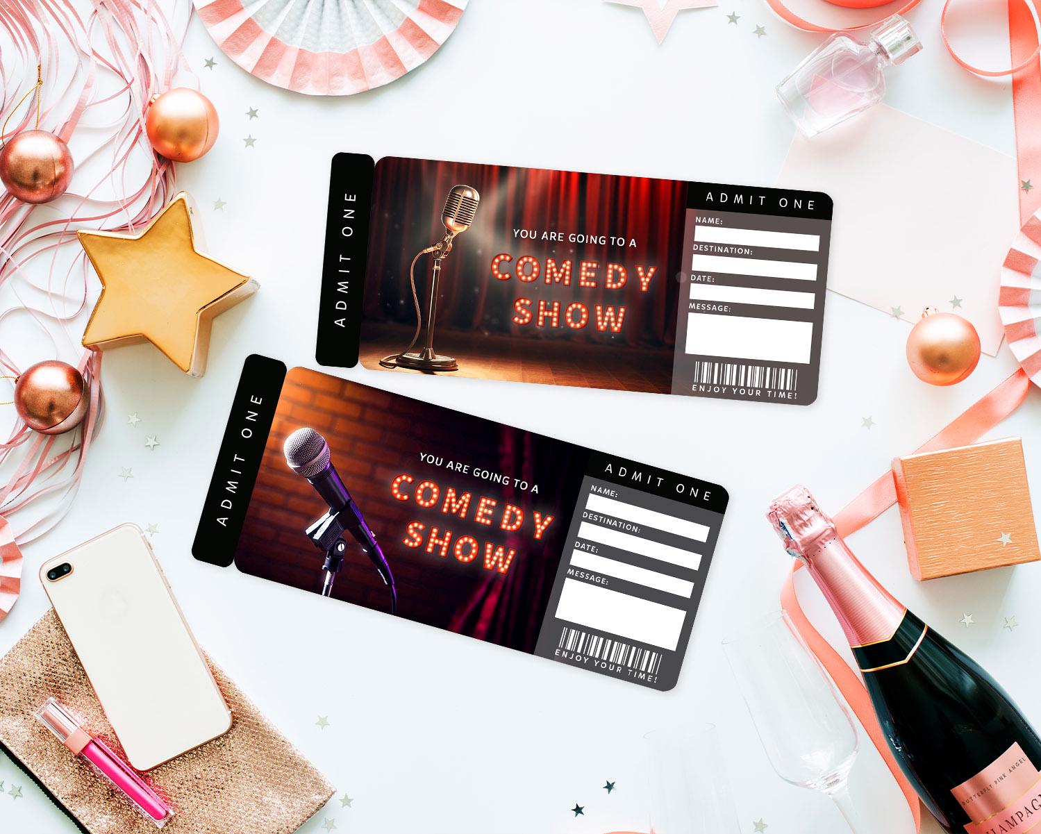 Printable COMEDY SHOW Surprise Ticket︱stand up Comedy Event Invitation ...