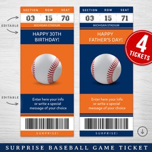 Digitales Houston Colors Surprise Ticket Geschenk, Houston Baseball Game Ticket, Baseball Game Surprise Gift Ticket, bearbeitbares Sport Geschenkticket