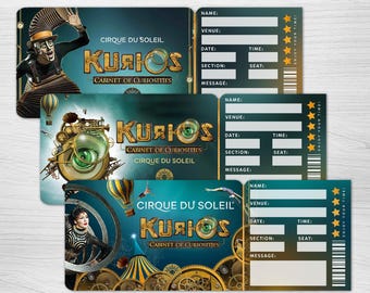Entrada imprimible para el espectáculo KURIOS del Cirque du Soleil ︱ Entrada con regalo sorpresa