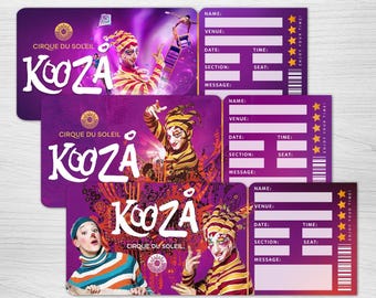 Printable Cirque du Soleil KOOZA Show Ticket︱Surprise Gift Reveal Ticket