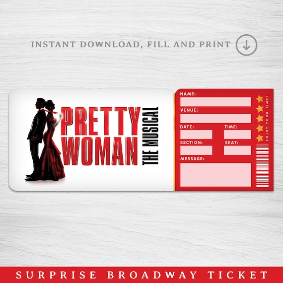 Printable Pretty Woman Broadway Surprise Ticket, Pretty