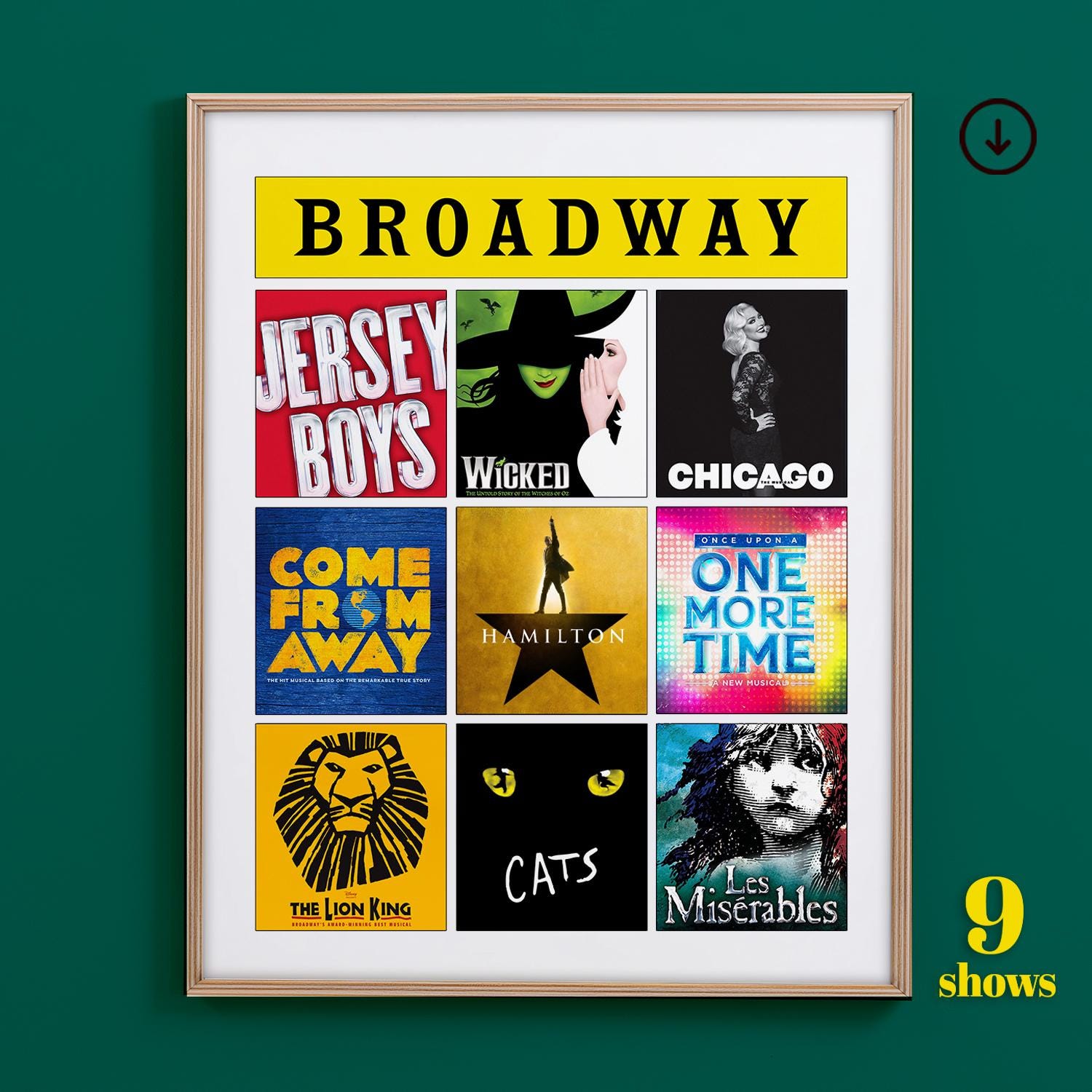 Custom Broadway Musical Print | 9 Show Collage | Personalized Theater ...