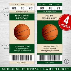 Digitales Milwaukee Colors Surprise Ticket Geschenk, Fake Milwaukee Game Ticket, Basketball Game Surprise Gift Ticket, Printable Basketball Ticket