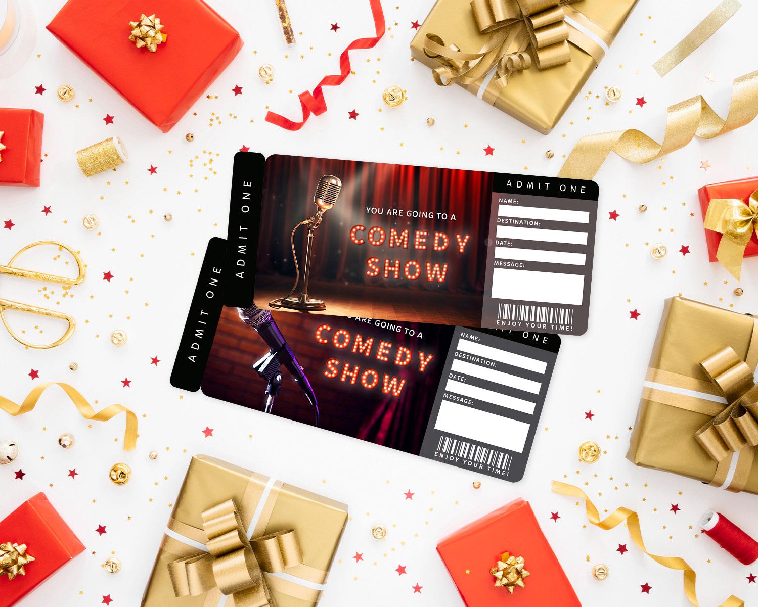 Printable COMEDY SHOW Surprise Ticket︱stand up Comedy Event Invitation ...