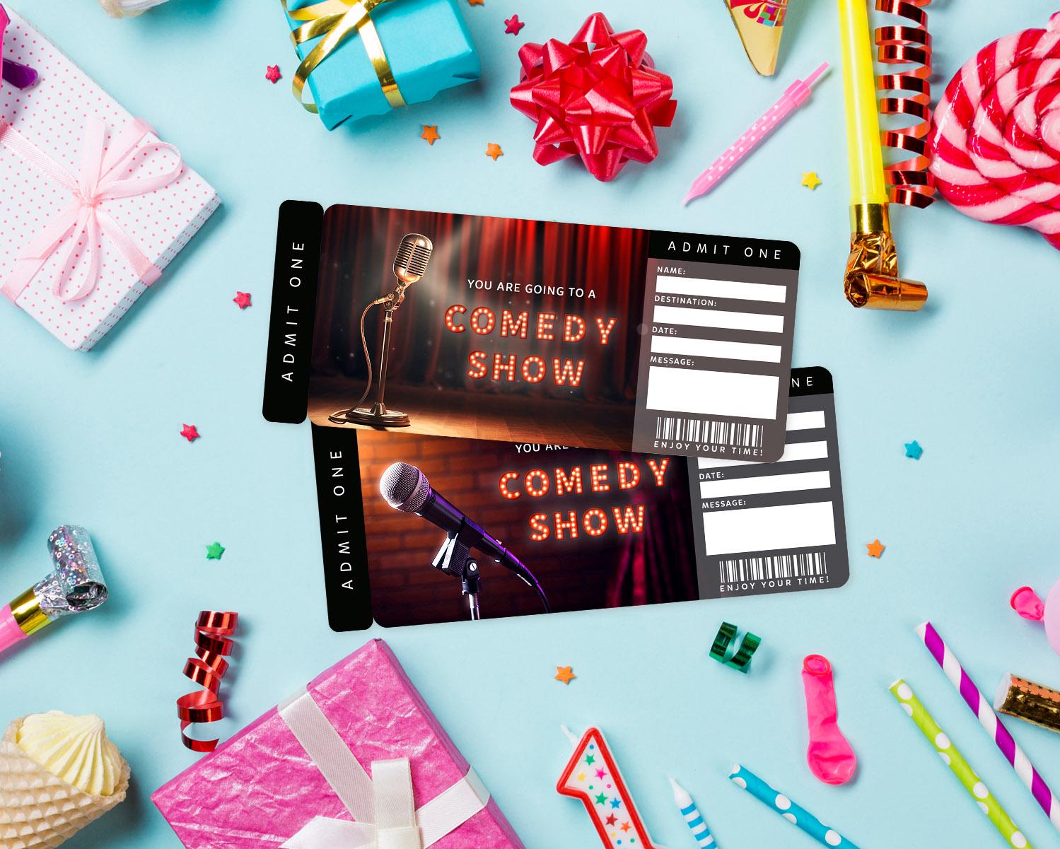 Printable COMEDY SHOW Surprise Ticket︱stand up Comedy Event Invitation ...