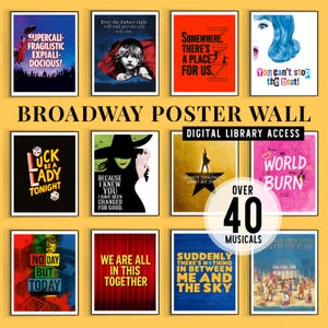 Galleria di opere d'arte di musical teatrali, tributo artistico a musical di Broadway, poster personalizzato di musical teatrali, regalo per locandina, poster regalo digitale di Broadway