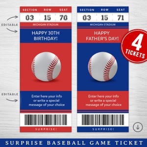 Digitales Chicago Colors Surprise Ticket Geschenk, Chicago Baseball Game Ticket, Baseball Game Surprise Gift Ticket, bearbeitbares Sportspielticket