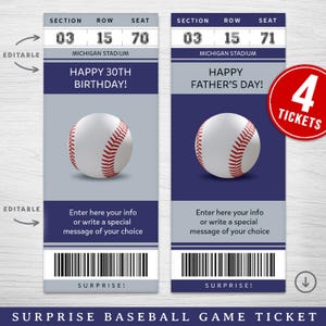 Cadeau numérique de billet surprise couleurs du Colorado, billet de match de baseball du Colorado, billet cadeau surprise de match de baseball, billet de jeu de sport modifiable